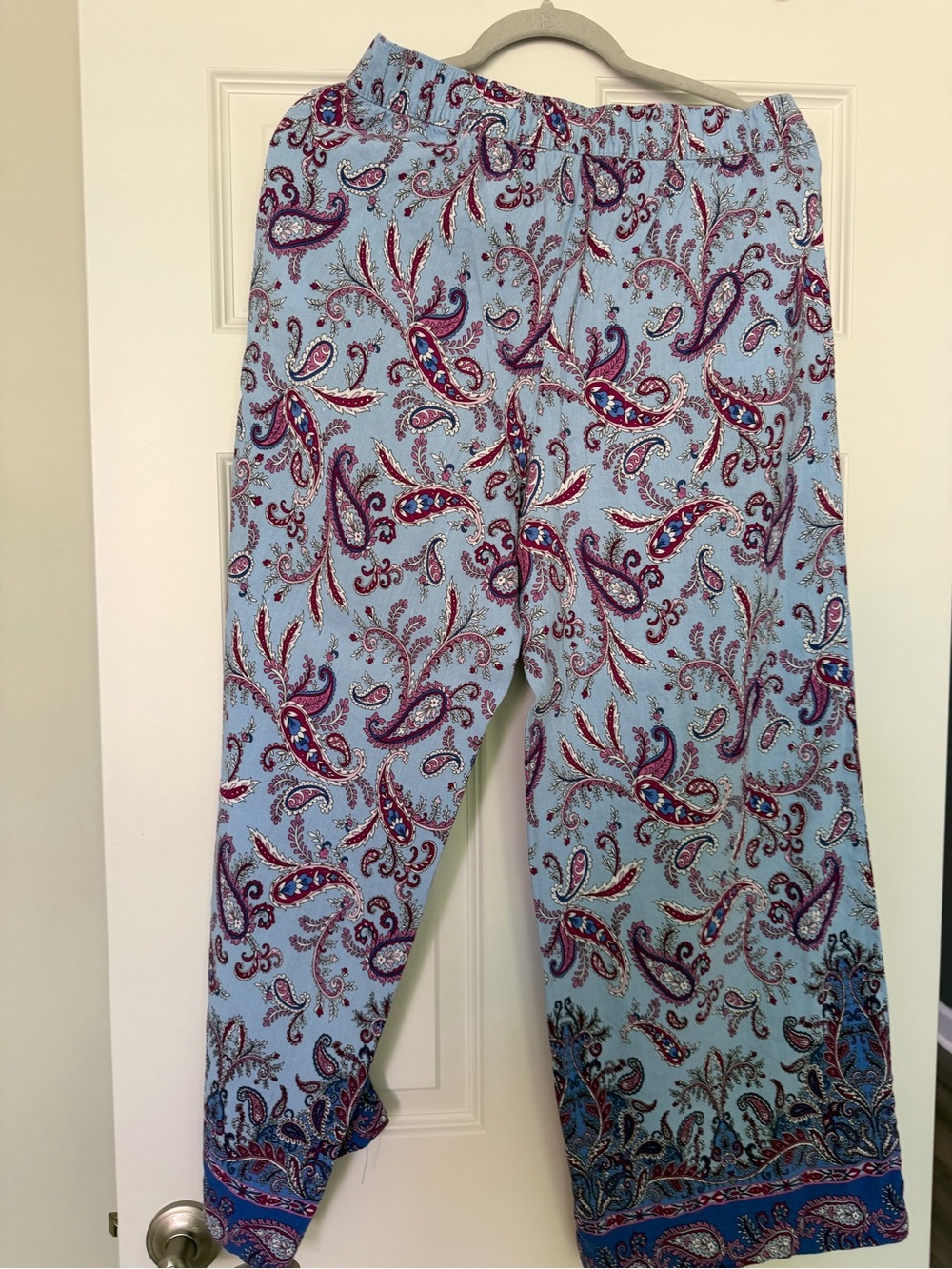 LOFT Light Blue Paisley Print Pant - Picture 5 of 5